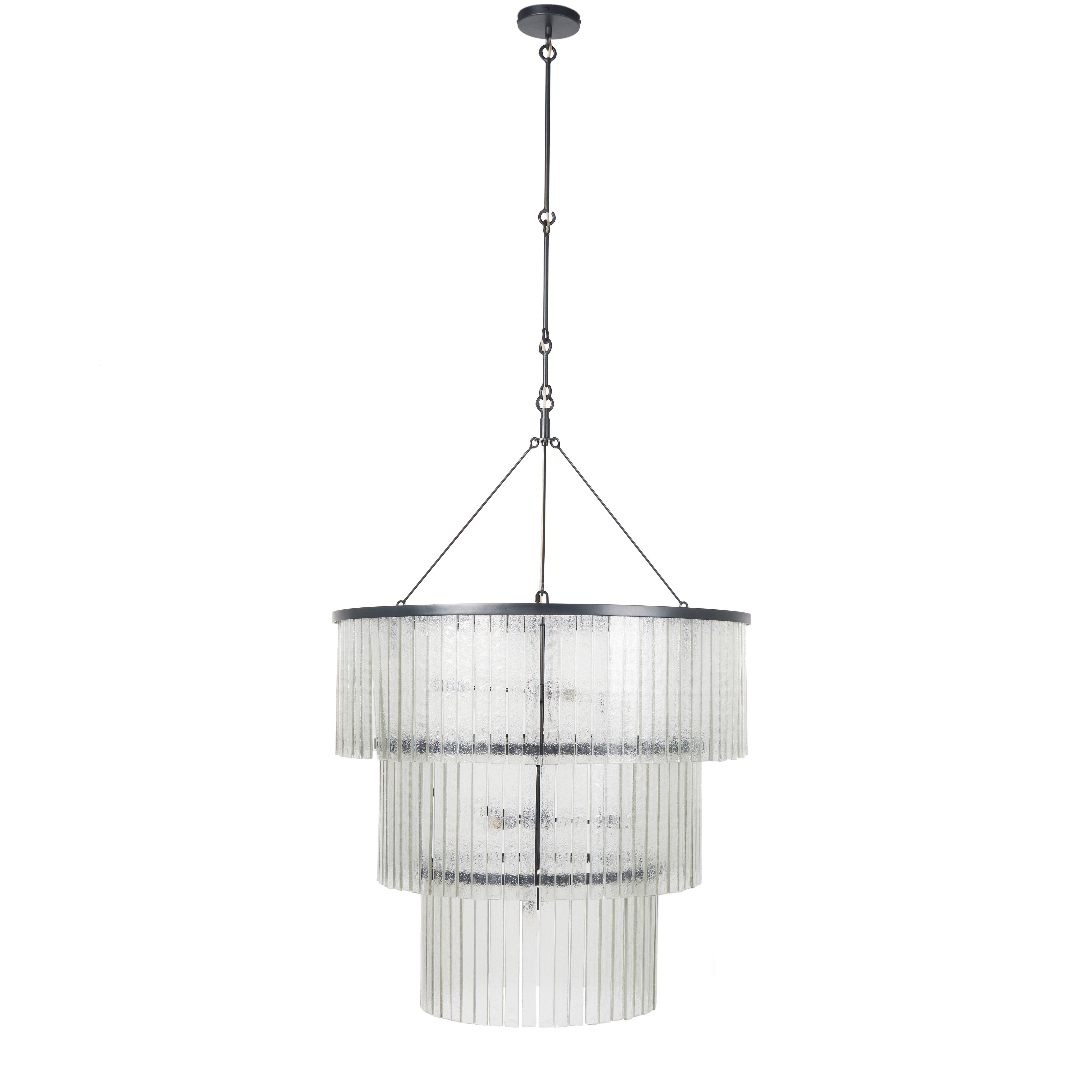 Meredith Large Chandelier-Clr Txt Glass - Image 0