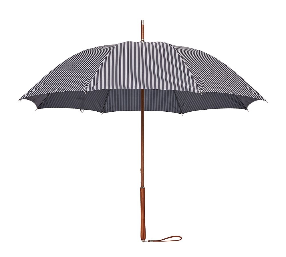St. Tropez Rain Umbrella, 37"W x 41"H, Navy Stripe - Image 0