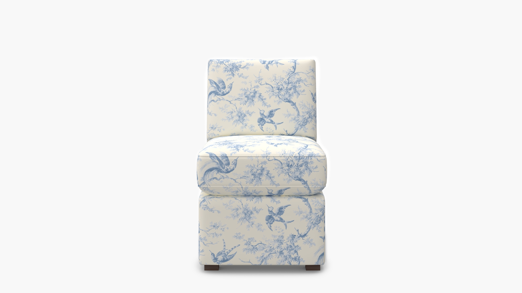 Petite Slipper Chair, Blue Swallows - Image 0