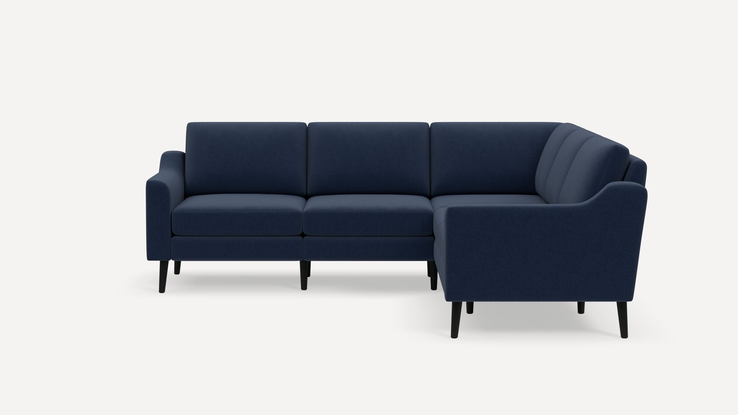 Nomad 5-Seat Corner Sectional - Navy Blue - Performance Flatweave / Ebony - Wood / Slope - Image 0