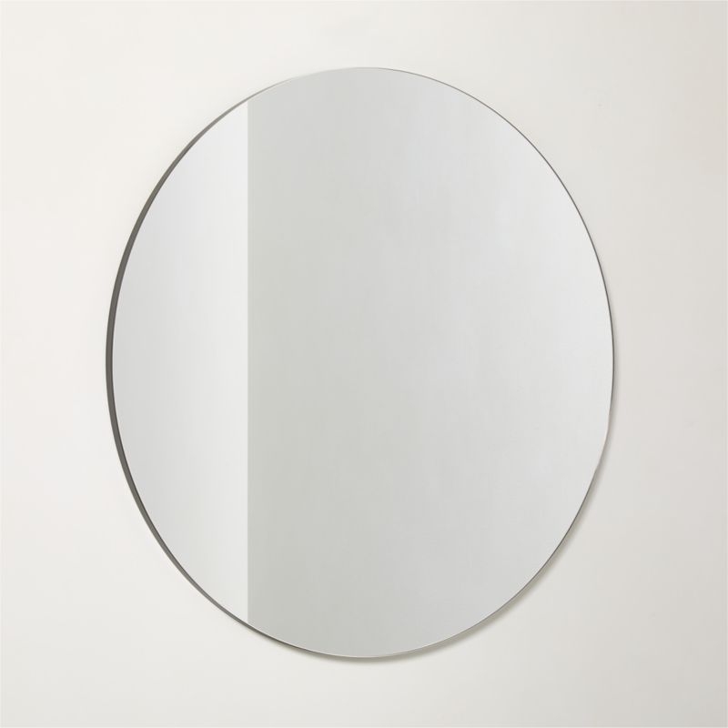 Audre Blackened Brass Round Wall Mirror 36" - Image 1