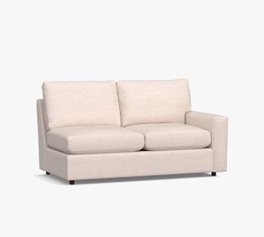Pearce Modern Square Arm Upholstered Left-arm Chaise, Down Blend Wrapped Cushions, Belgian Linen Light Gray - Image 4