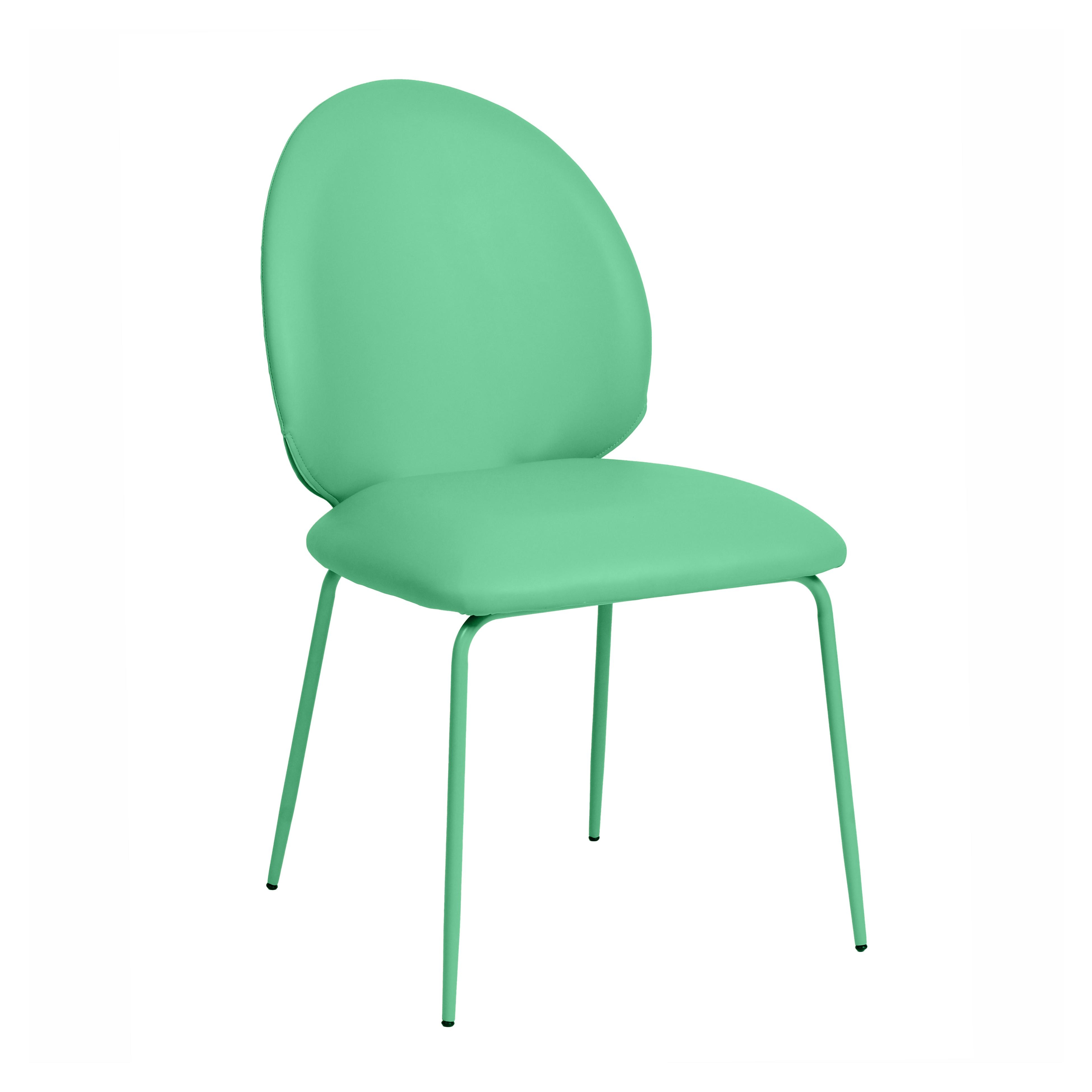 Lauren Green Vegan Leather Kitchen Chairs - Set of 2 - Image 0