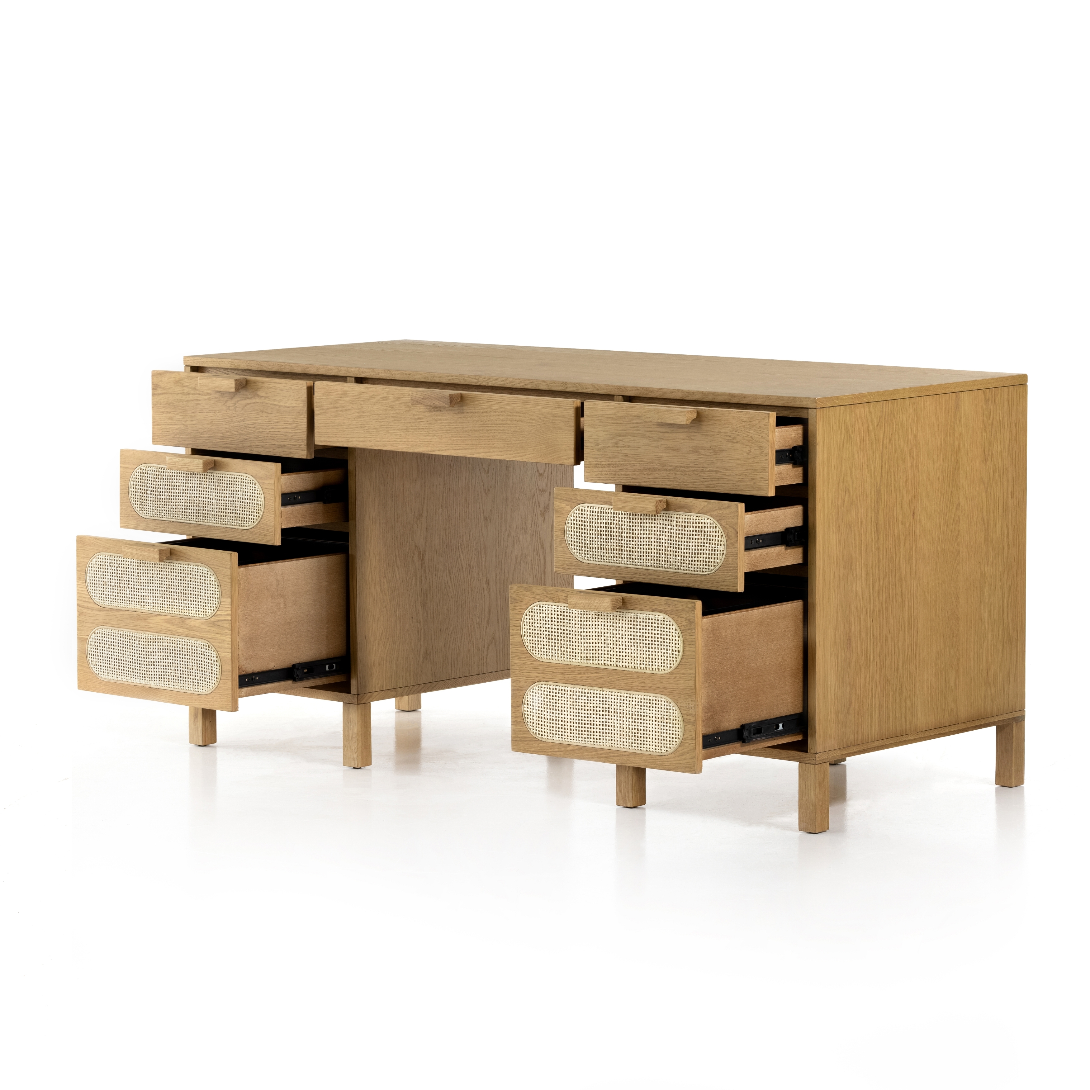 Allegra Executive Desk-Honey Oak Veneer - Image 11