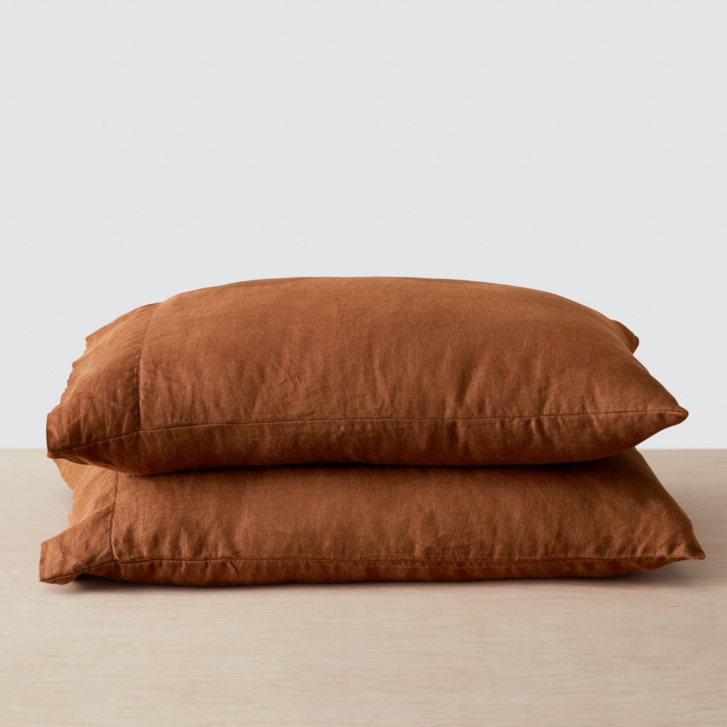 The Citizenry Stonewashed Linen Pillowcases | King Set | Olive - Image 2