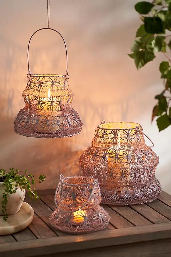 Floral Wire Lantern - Image 0