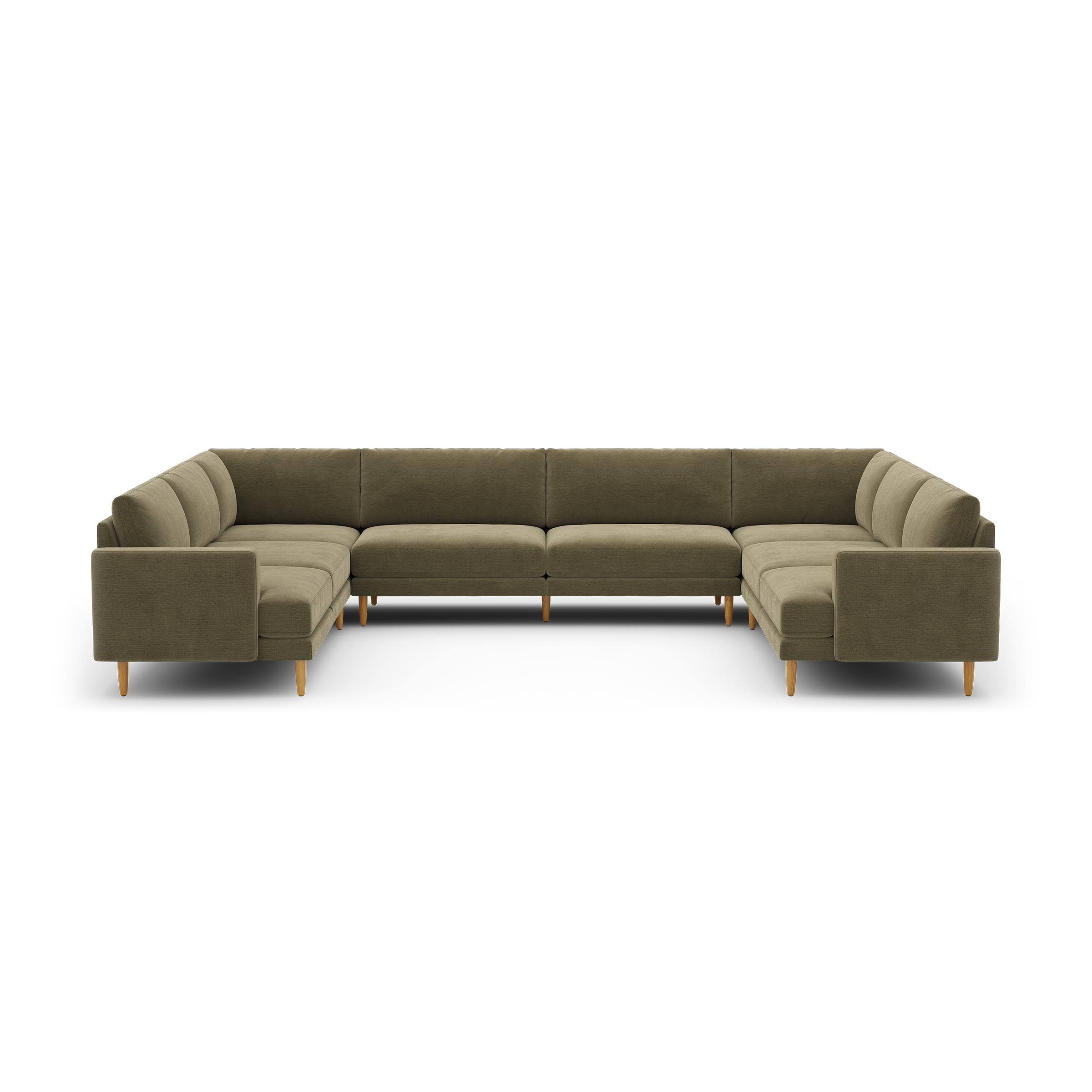 Ember U-Sectional - 140" x 108" / Sage - Performance Chenille / Oak - Wood - Image 0