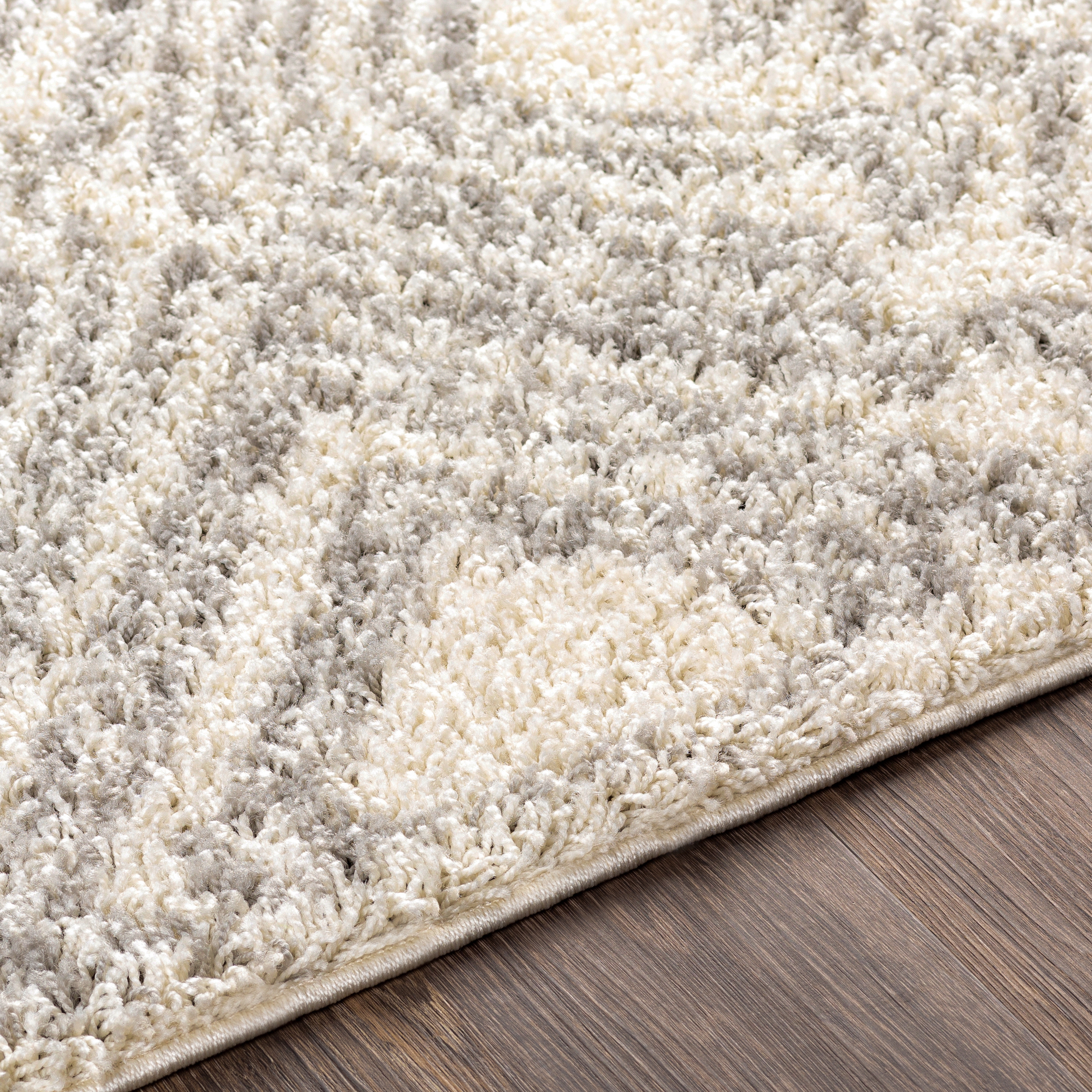 Taza Shag Beige Indoor 5'3" x 7' Machine Woven Rug - Image 3