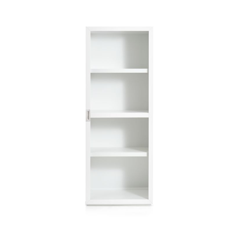 Aspect White Bookcase with Glass Door - Image 4