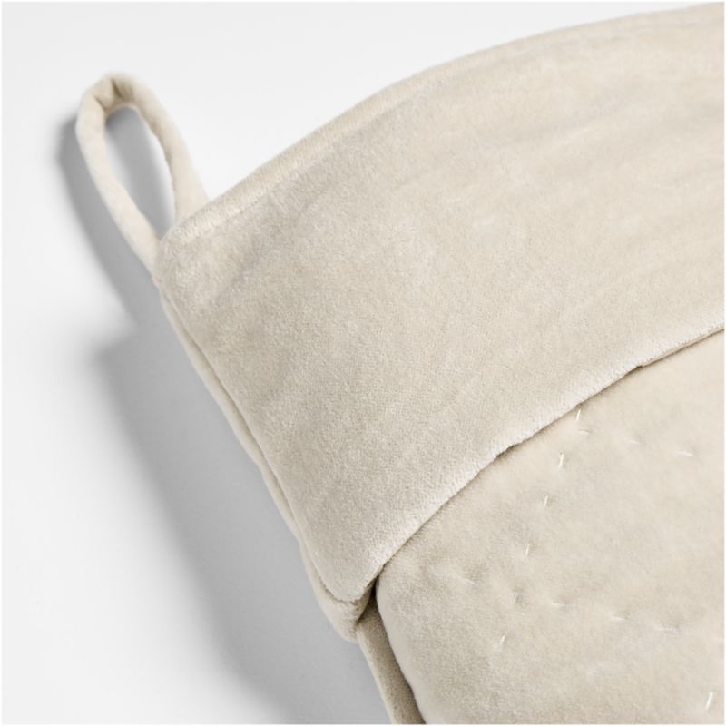 Ivory Quilted Velvet Christmas Stocking - Image 1