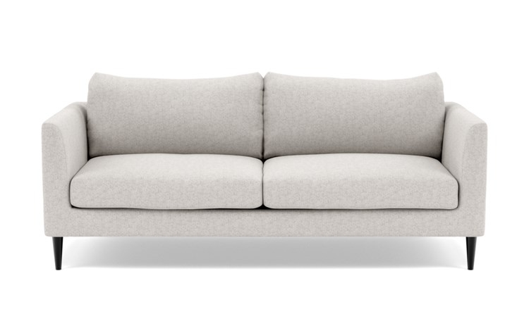 Owens Loveseats with Beige Pebble Fabric, down alternative cushions, and Unfinished GunMetal legs - Image 0