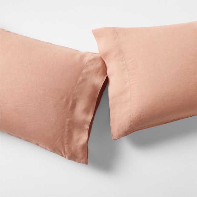 Aire Natural Hemp Terracotta King Pillowcases, Set of 2 - Image 0