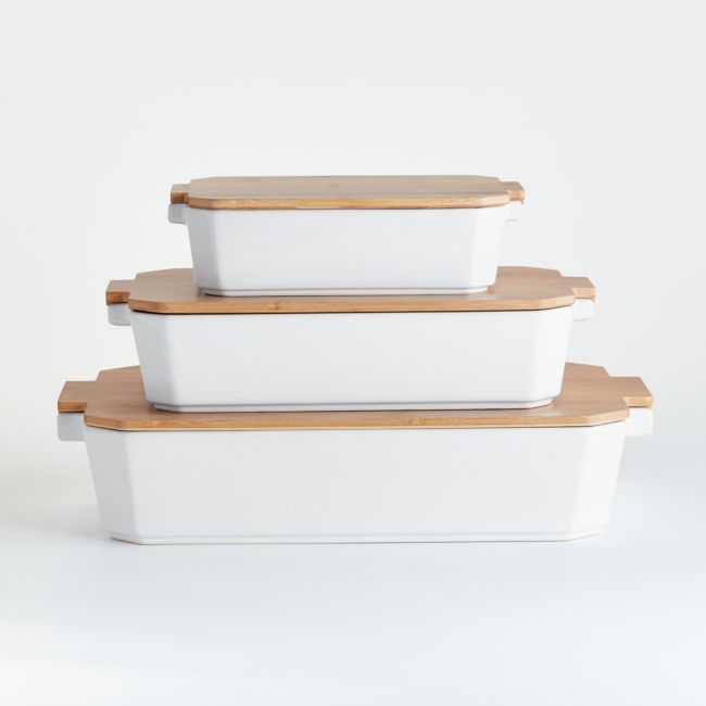 Baking Dishes with Bamboo Lids - Image 0