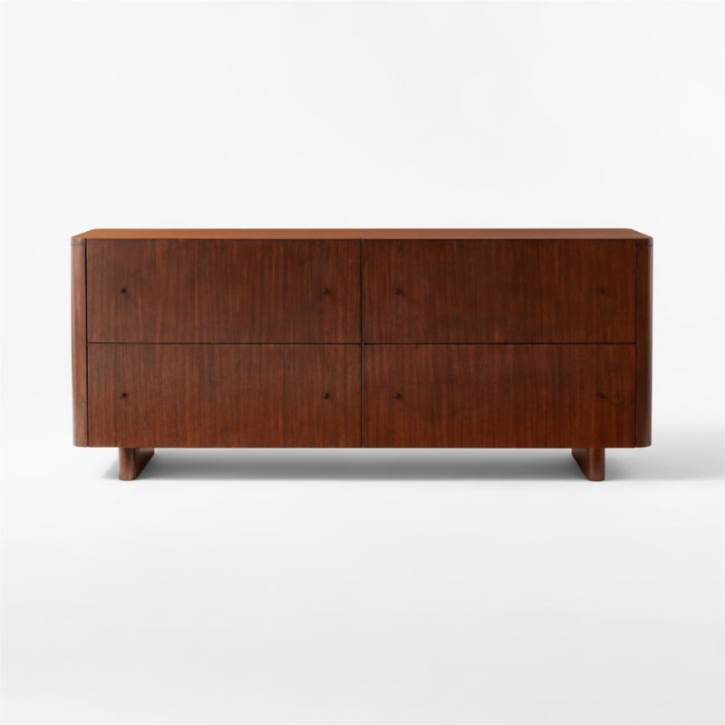 Andora Low 4-Drawer Wood Dresser - Image 1