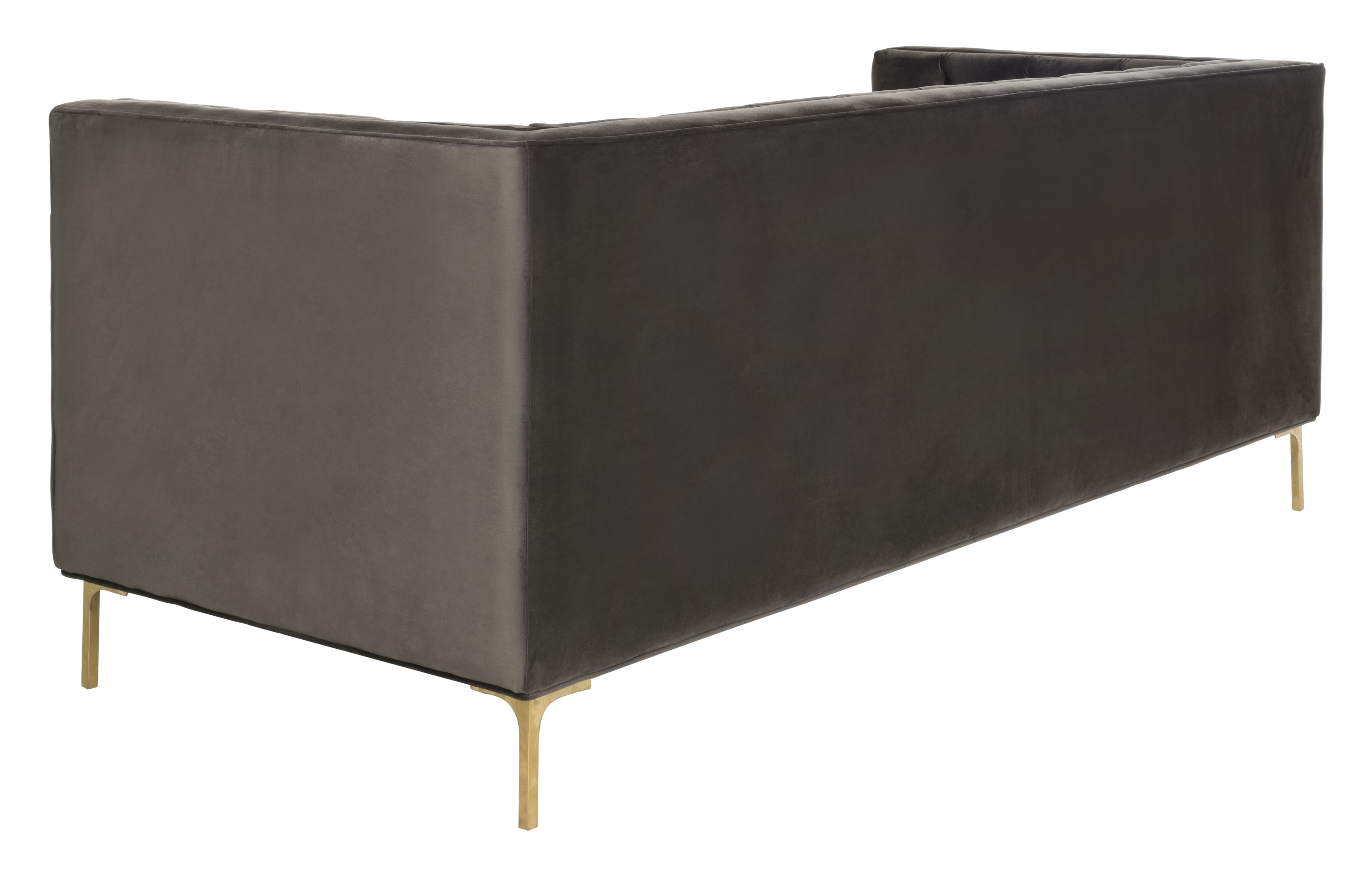 Vydia Velvet Tufted Sofa - Dark Mink - Safavieh - Image 5