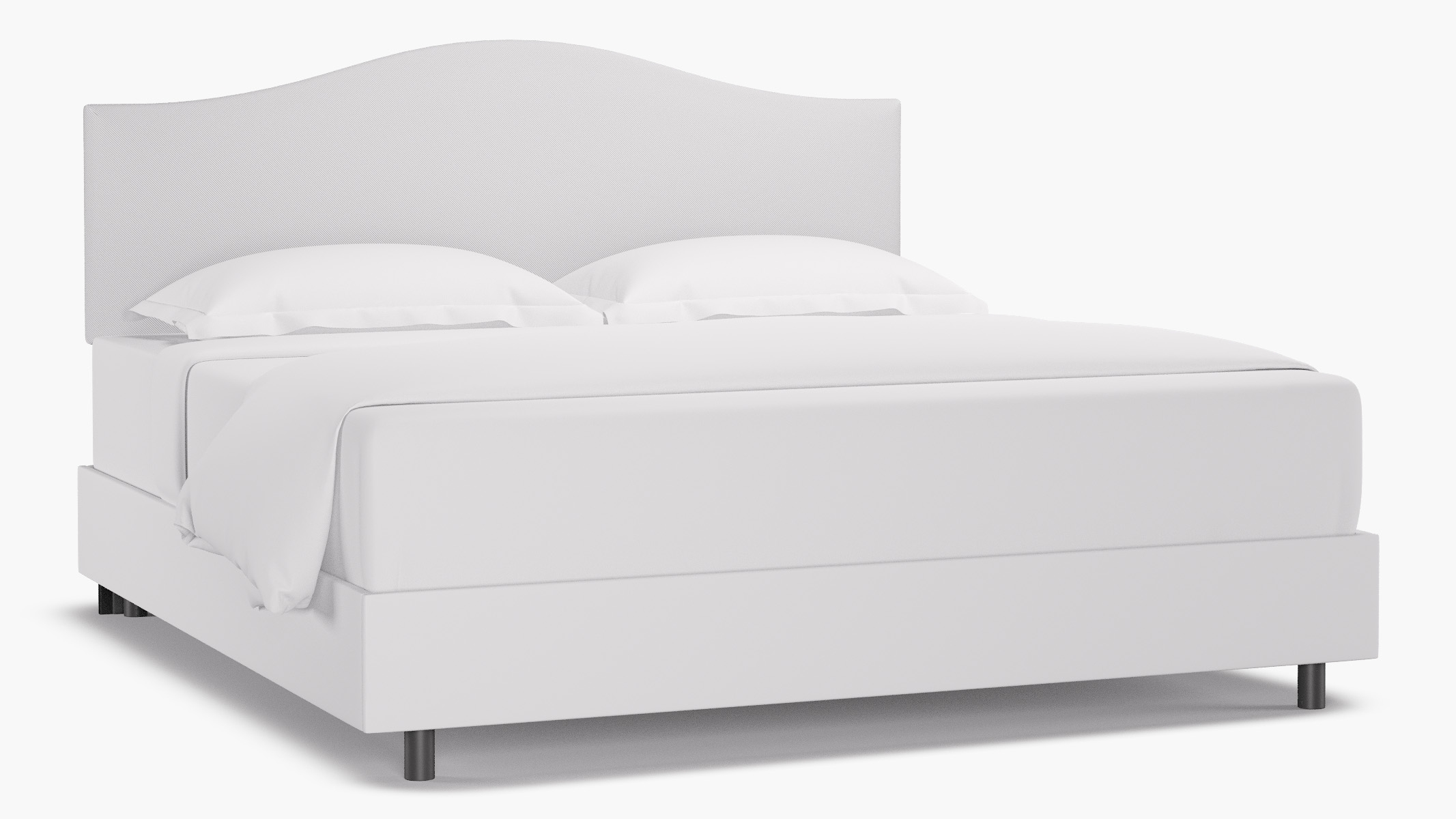 Camelback Headboard, White Twill, King - Image 0