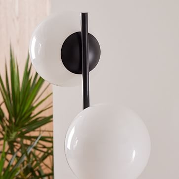 Sphere + Stem Floor Lamp, Brass/Milk Glass, 2-Light - Image 2