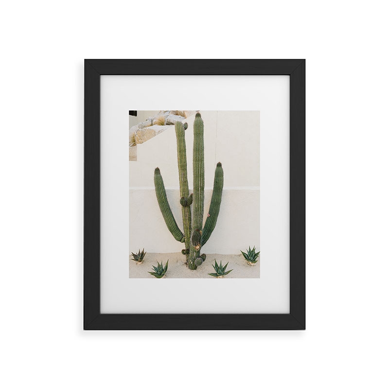 Cabo Cactus X by Bethany Young Photography - Framed Art Print Classic Black 11" x 14" - Image 0