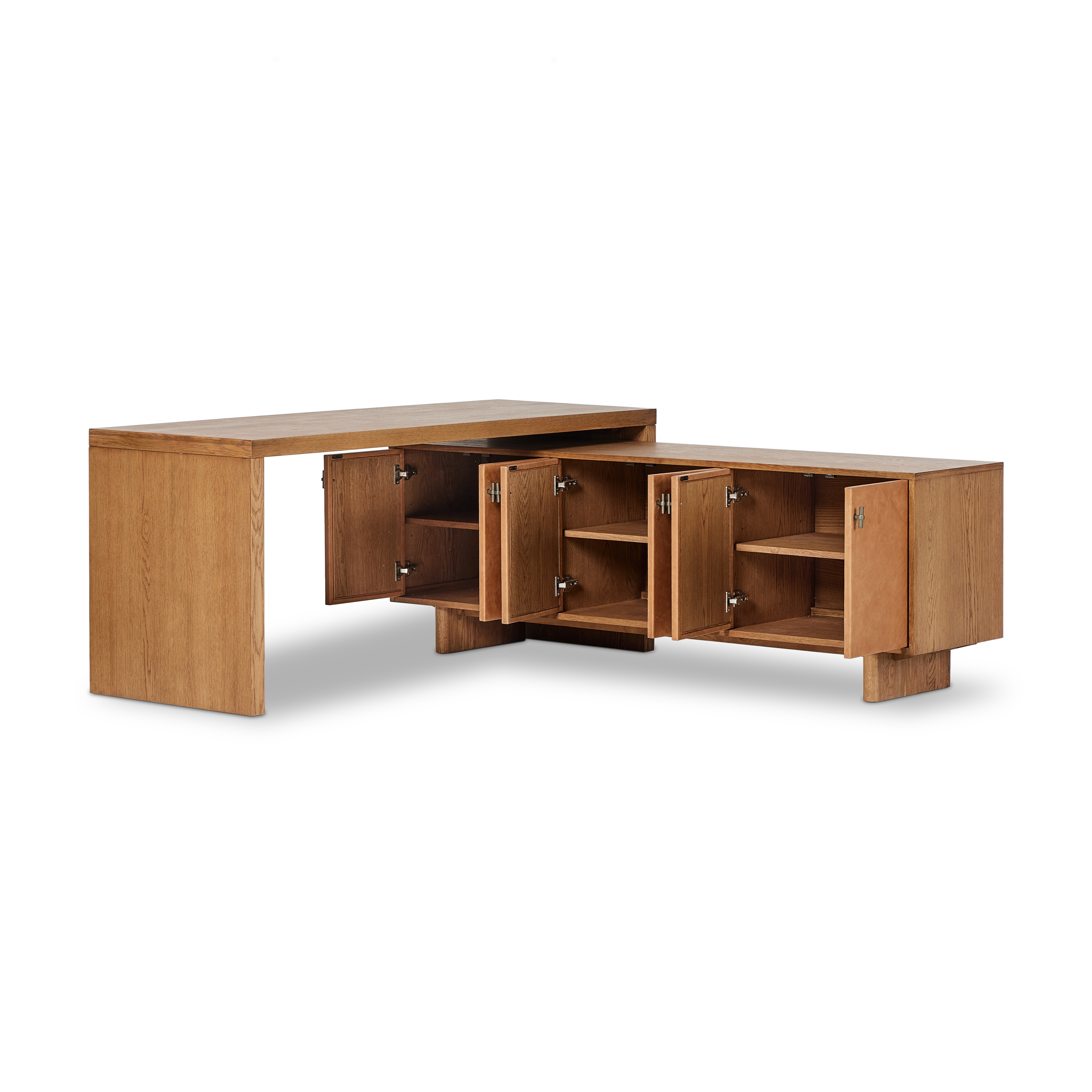 Posada L-Shaped Desk - Amber Oak Veneer - Image 6