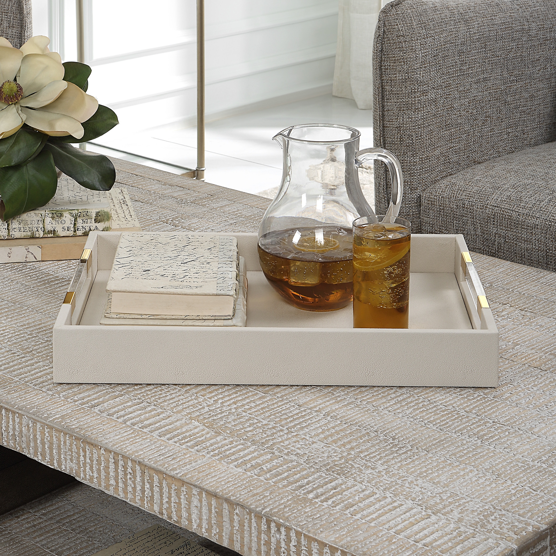 Wessex White Shagreen Tray - Image 0