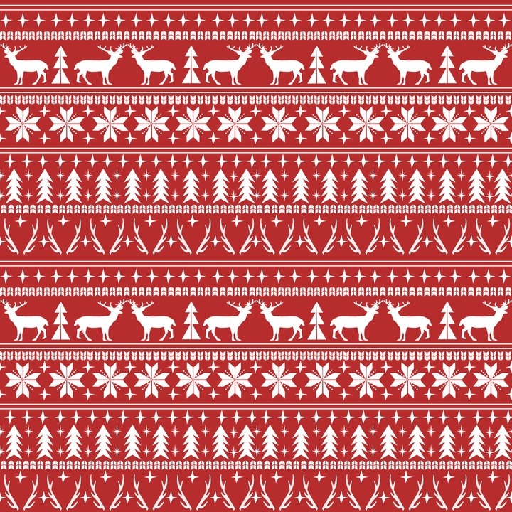 Deer Christmas Fair Isle Camping Pattern Snowflakes Minimal Winter Seasonal Holiday Gifts Art Print by Charlottewinter - X-Large - Image 1