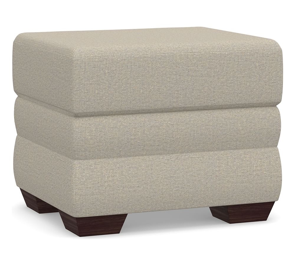 Celeste Upholstered Ottoman, Polyester Wrapped Cushions, Performance Boucle Fog - Image 0
