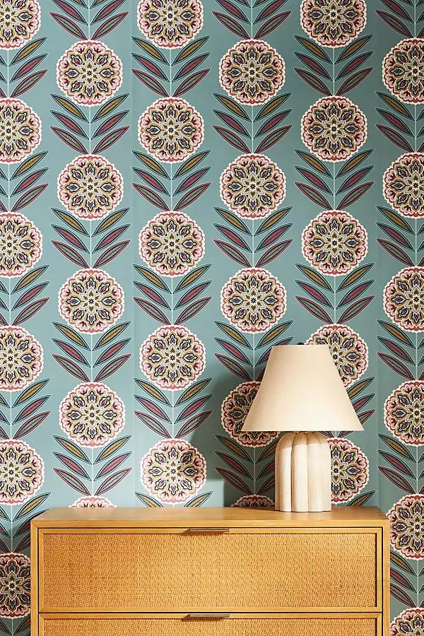 Bohemian Floral Medallion Wallpaper - Image 0