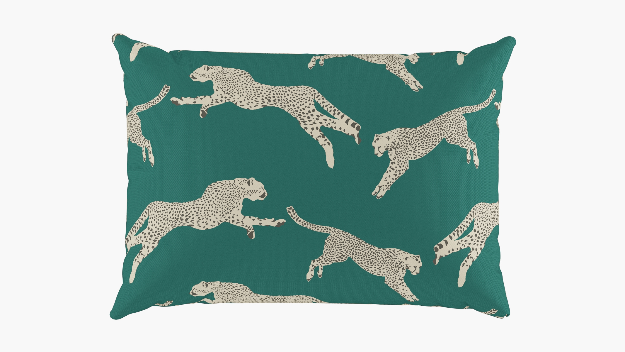 Outdoor 14" x 20" Lumbar Pillow, Polo Green Cheetah, 14" x 20" - Image 0