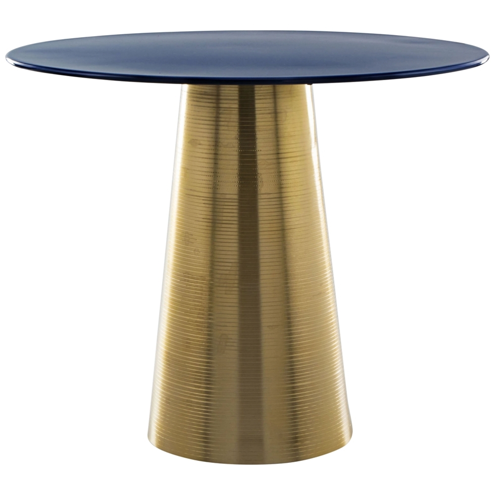 Zuo Reo 20" Wide Dark Blue and Gold Side Table - Style # 83J26 - Image 0
