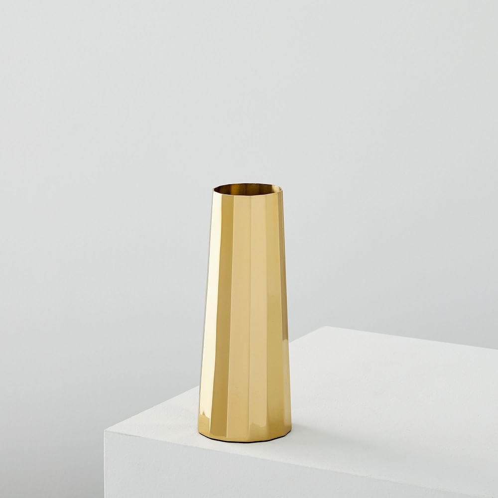 Foundations Brass Vase , Slim Base , Brass - Image 0