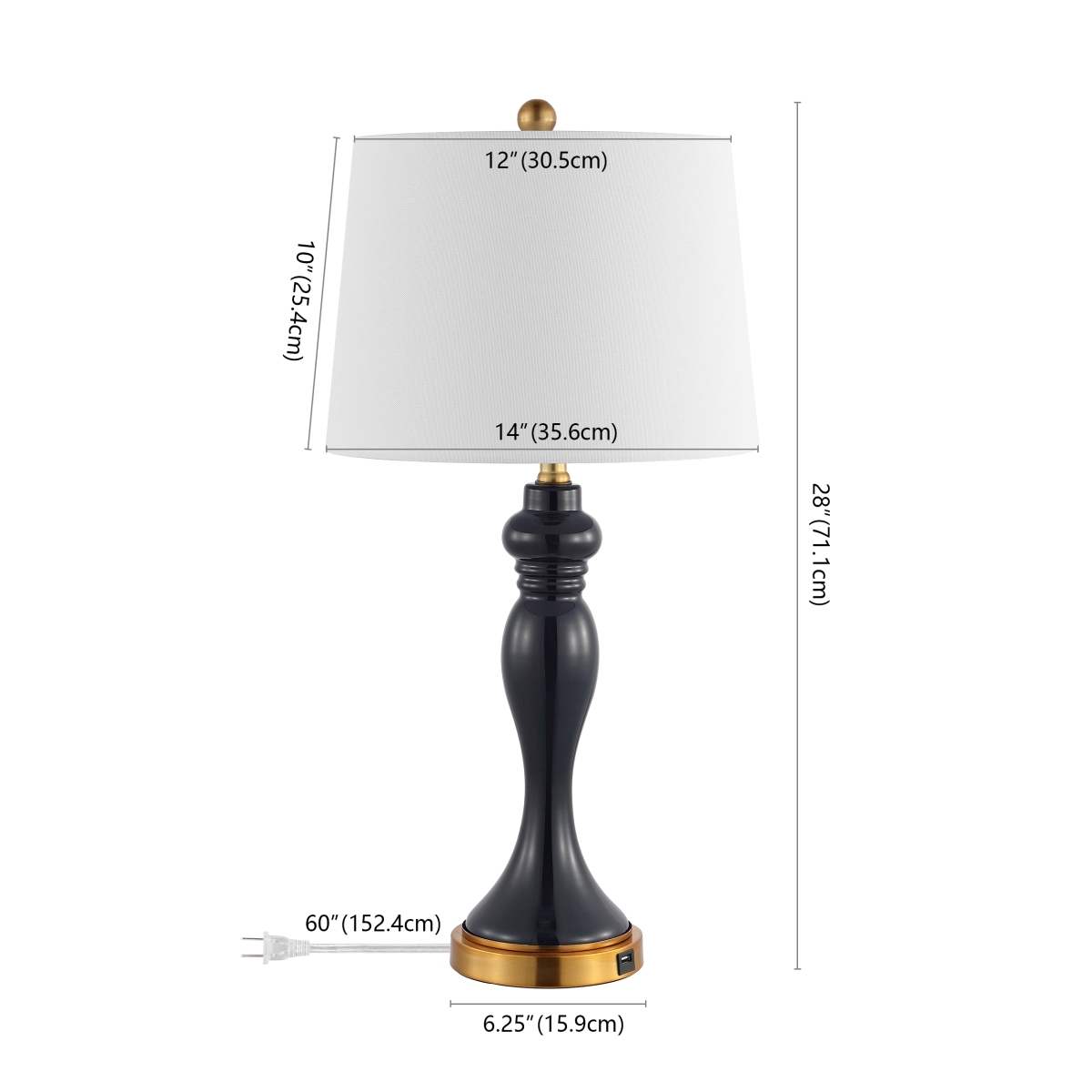 Cayson Table Lamp - Navy/Gold - Safavieh - Image 0