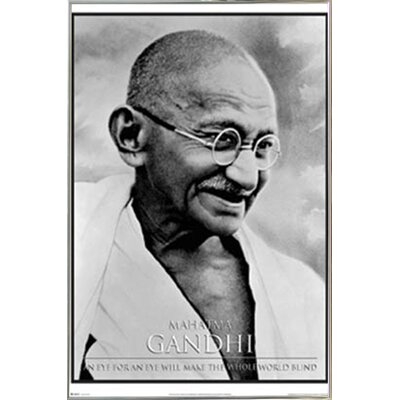 'Gandhi' Metal Framed Graphic Art Print Poster - Image 0
