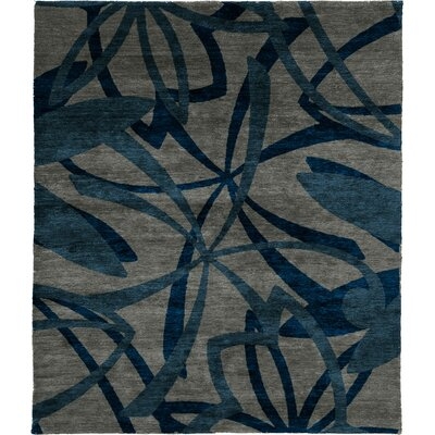 One-of-a-Kind Ammara Hand-Knotted Traditional Style Blue 10' x 14' Wool Area Rug - Image 0