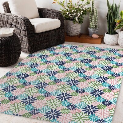 BEATNIK FLORAL PASTEL Outdoor Rug By Becky Bailey - Image 0