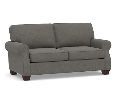 Soma Fremont Roll Arm Upholstered Sofa 74", Polyester Wrapped Cushions, Chenille Basketweave Charcoal - Image 0