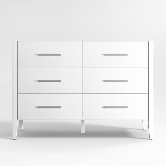 Ever Simple 48" White Wood 6-Drawer Kids Dresser - Image 0