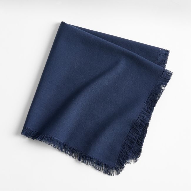 Craft Deep Indigo Organic Cotton Fringe Napkin - Image 0