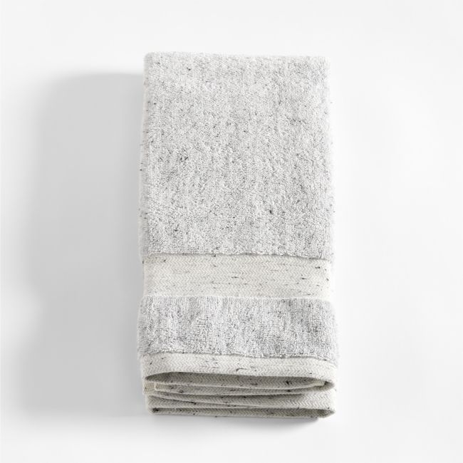 Organic Turkish Cotton Grey Fleck Hand Towel - Image 0