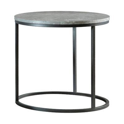 Round Top End Table Grey And Gunmetal - Image 0