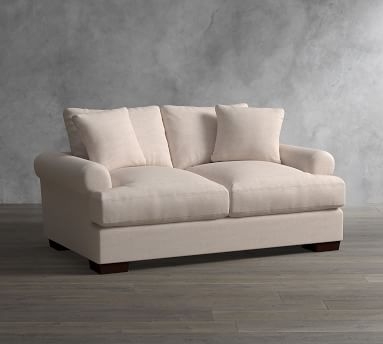 Sullivan Roll Arm Upholstered Deep Seat Grand Sofa 95", Down Blend Wrapped Cushions, Performance Brushed Basketweave Ivory - Image 1