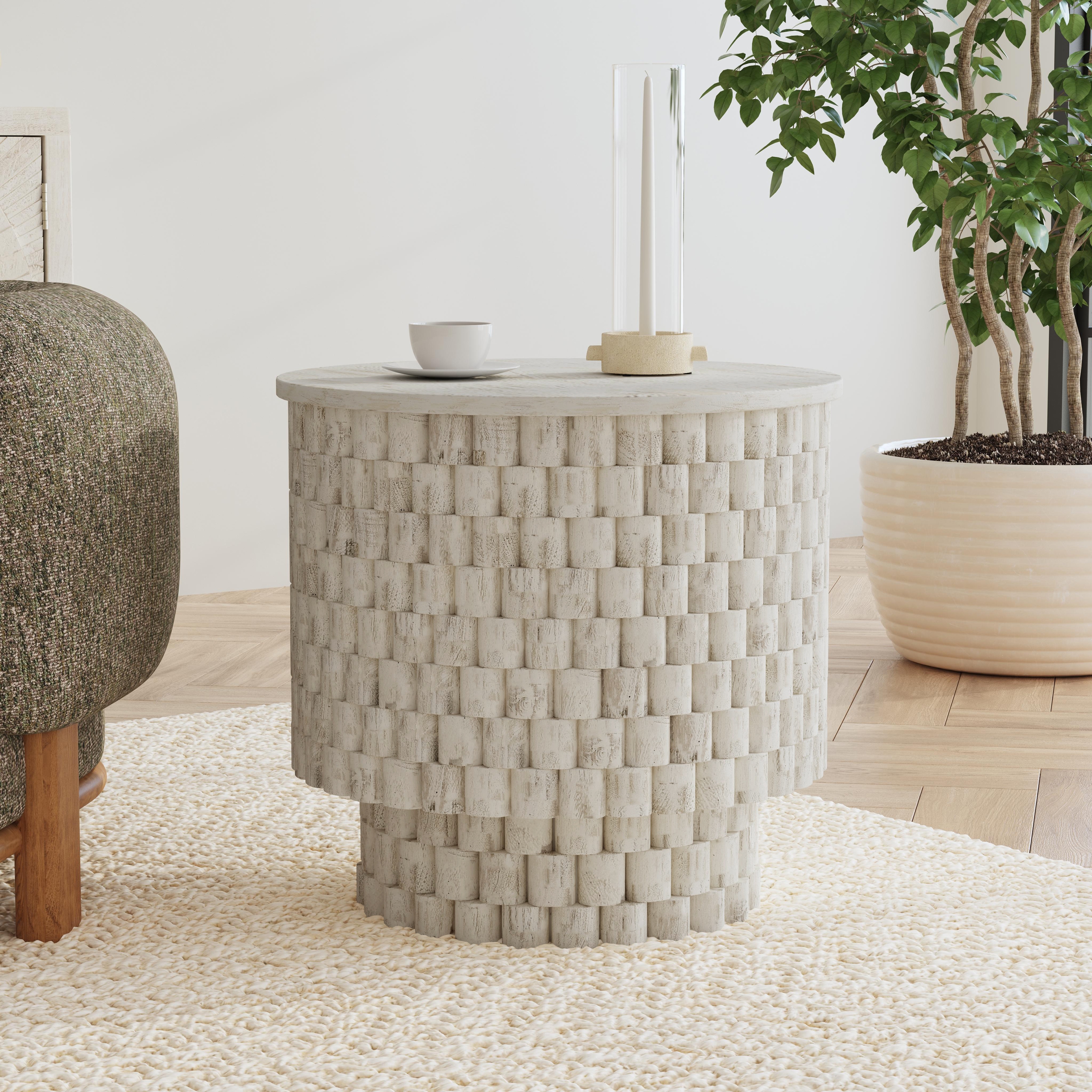 Norwood 25" Round End Table Cream - Image 4