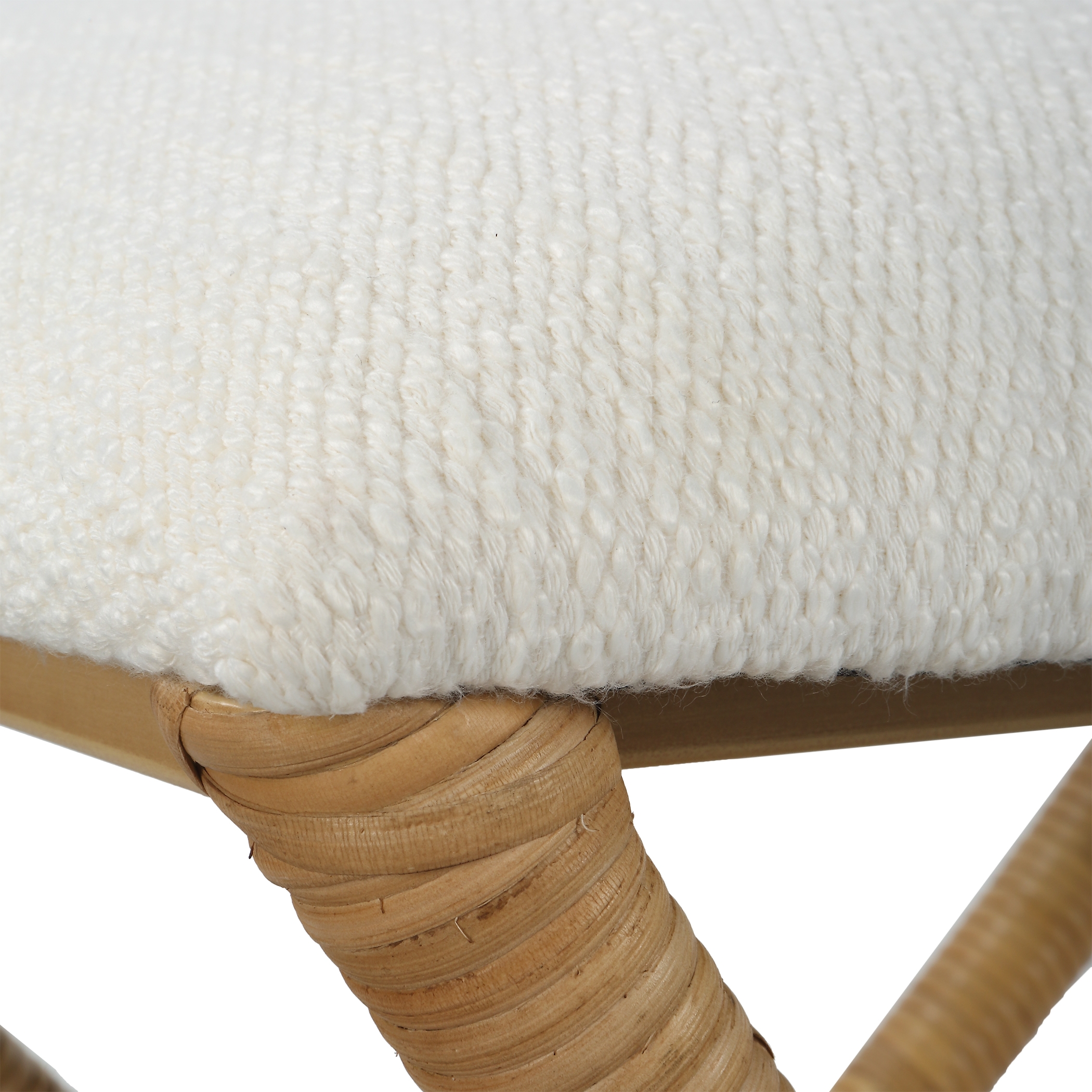 Expedition White Fabric Small Bench - Image 4