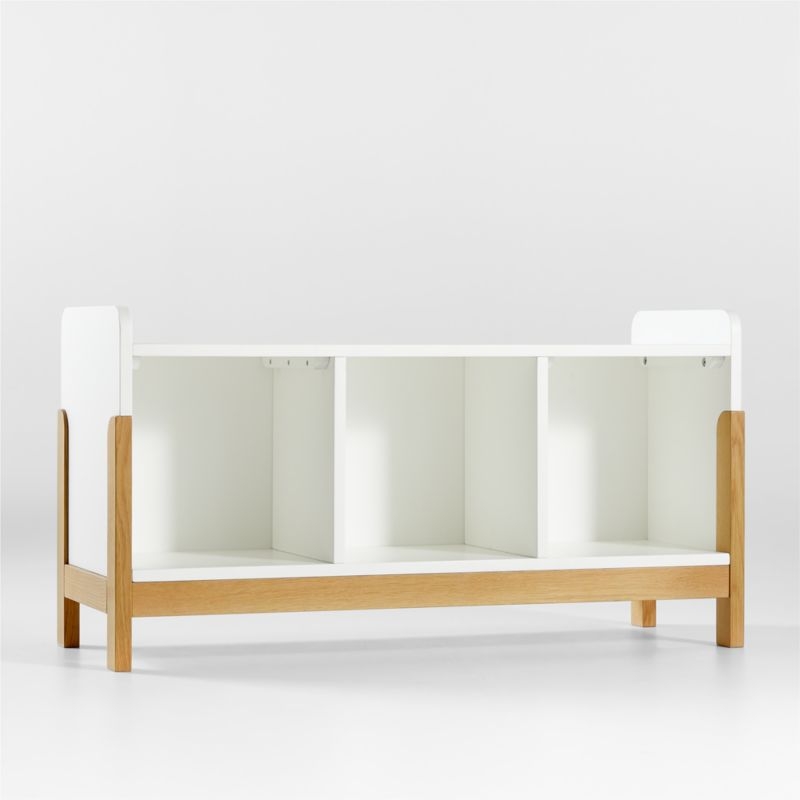 Rue White Wood 3-Cube Low Bookcase - Image 0