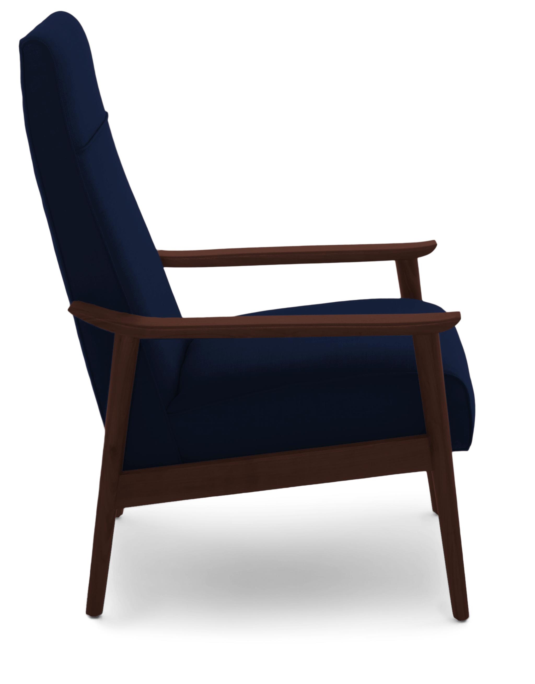Blue McKinley Mid Century Modern Chair - Royale Cobalt - Walnut - Image 2