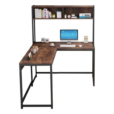 L-Shaped Corner Computer Desk With Shelf - Image 0