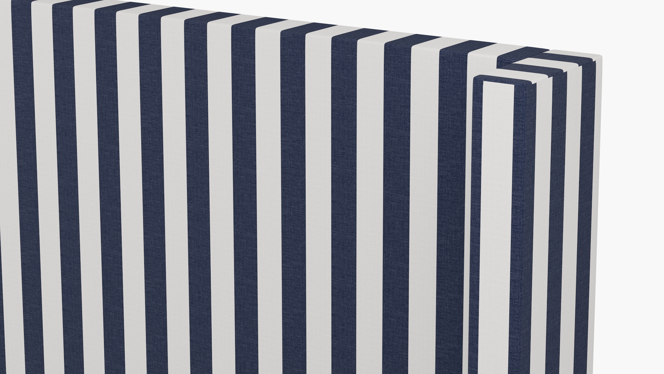 Modern Wingback Headboard, Navy Cabana Stripe, Queen - Image 2