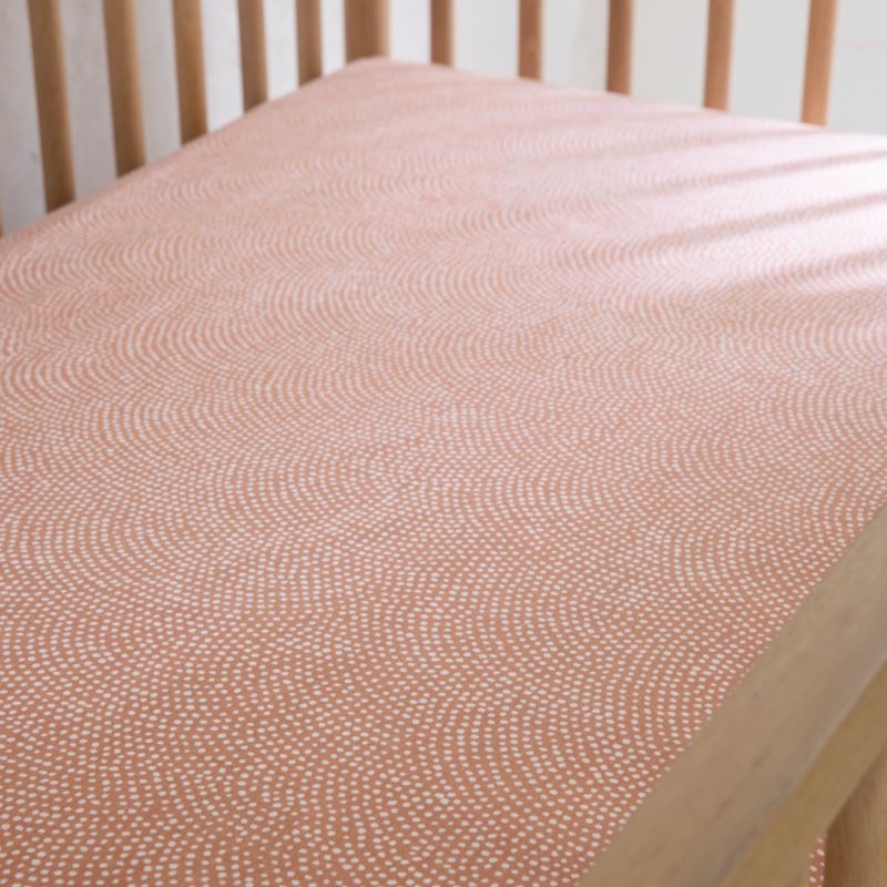 Batik Clay 100% Organic Cotton Baby Crib Fitted Sheet by Leanne Ford - Image 1