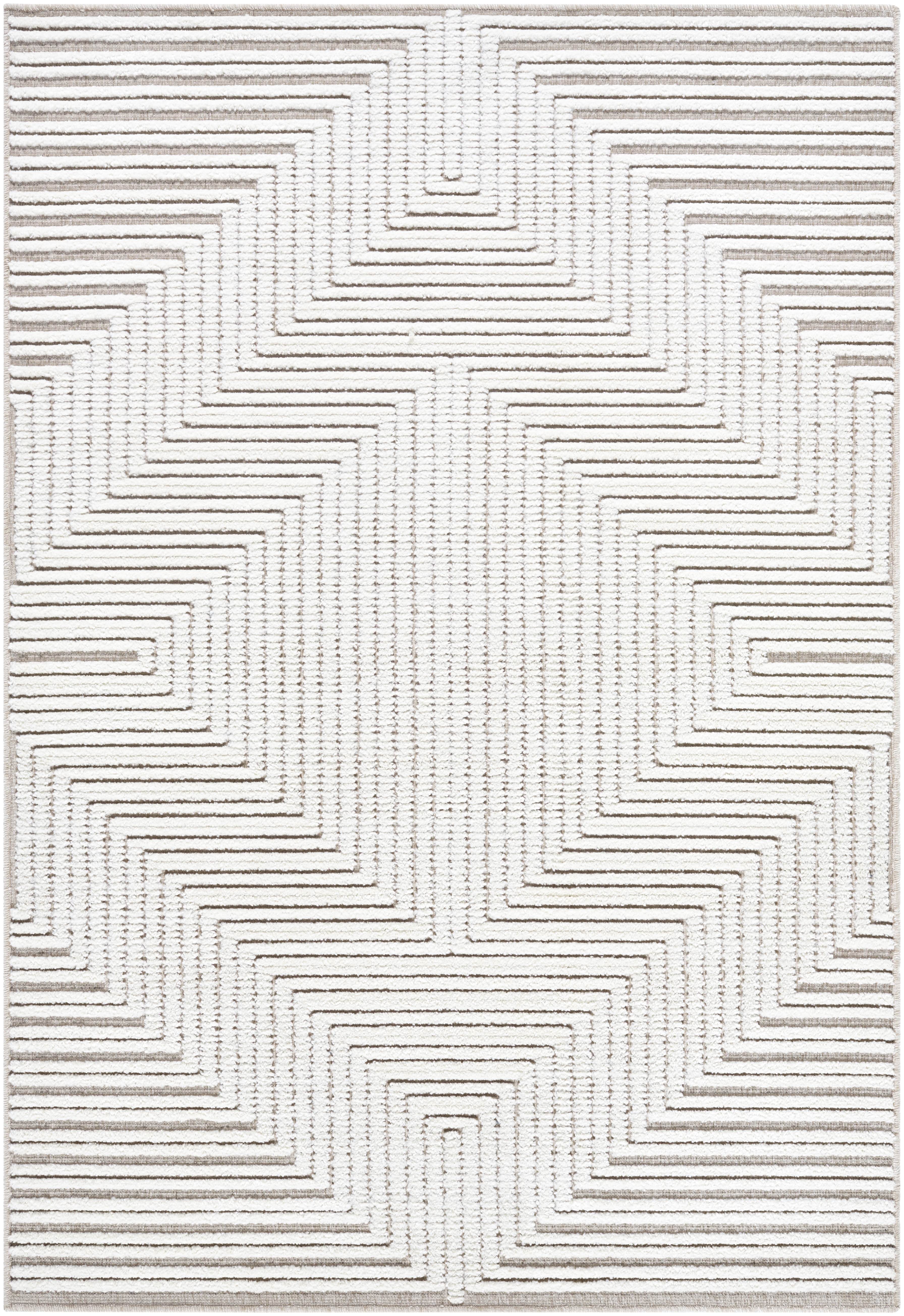Lyna White Indoor 7'10" x 10'1" Machine Woven Rug - Image 0