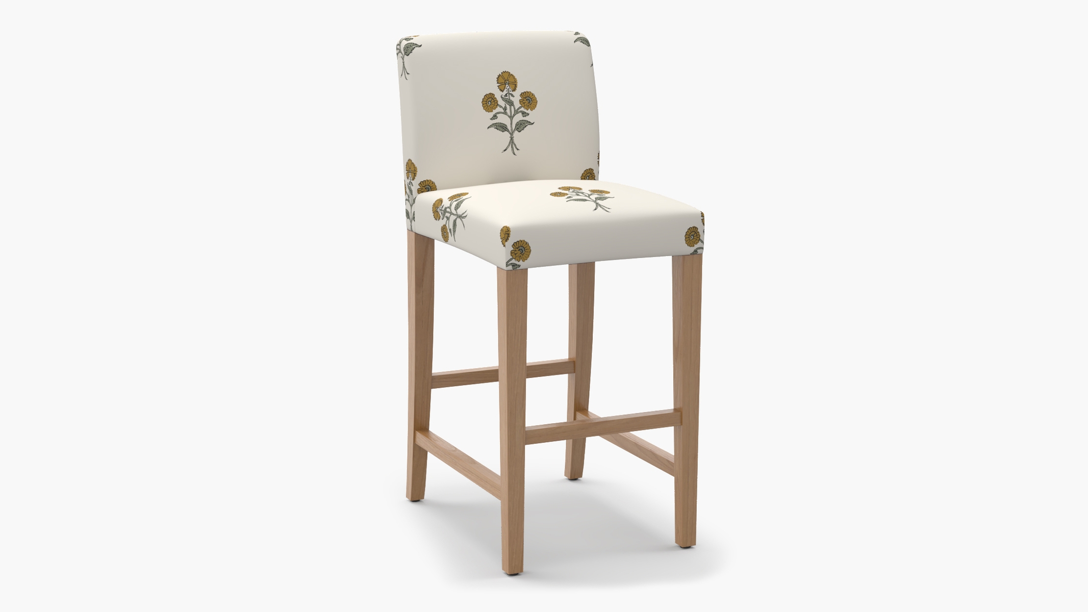 Signature Dining Bar Stool, Marigold Delphine, Natural Square Tapered Leg - Image 1
