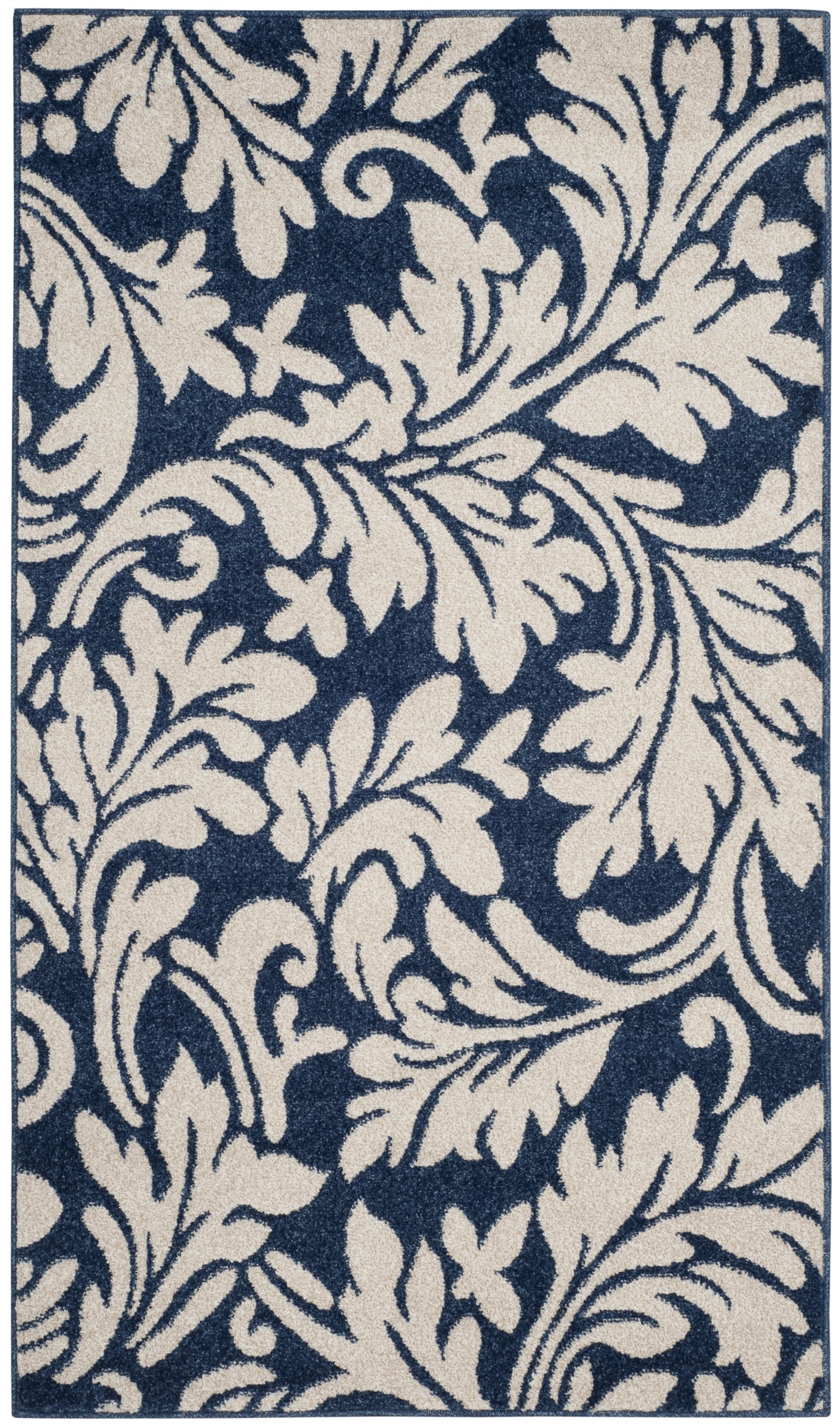 Arlo Home Indoor/Outdoor Woven Area Rug, AMT425P, Navy/Ivory,  3' X 5' - Image 0